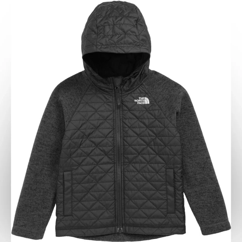 The North Face Black water repellant Quilted Hoodie Sweatshirt 6T